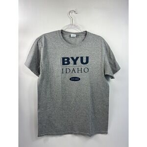 Jerzees Athletic T-Shirt Womens Size M Gray BYU Idaho Athletic Short Sleeve